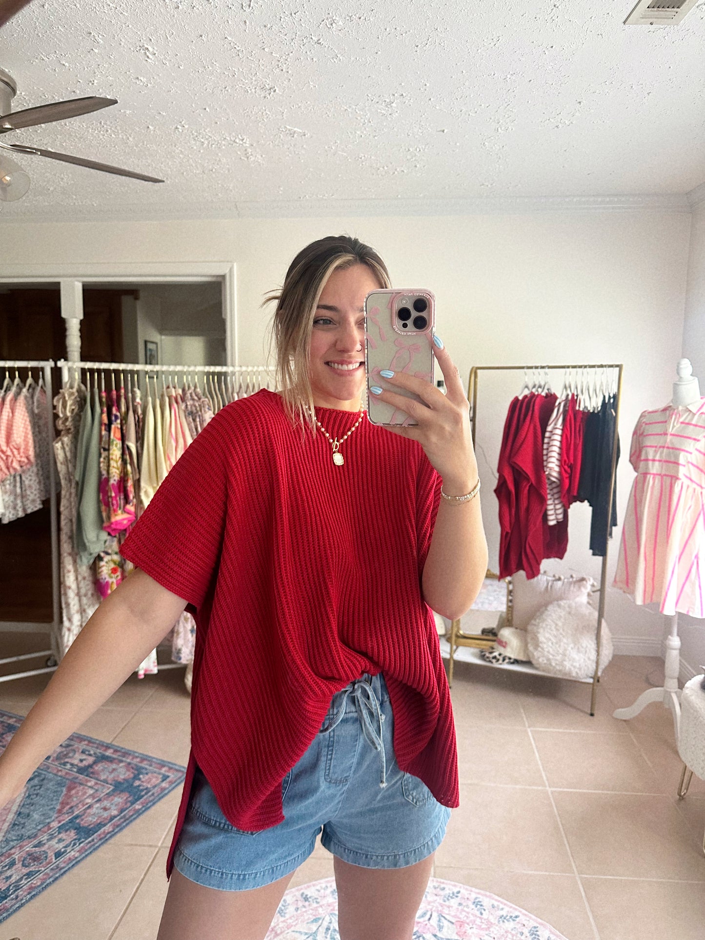 Closet Must Have Red Knit Sweater