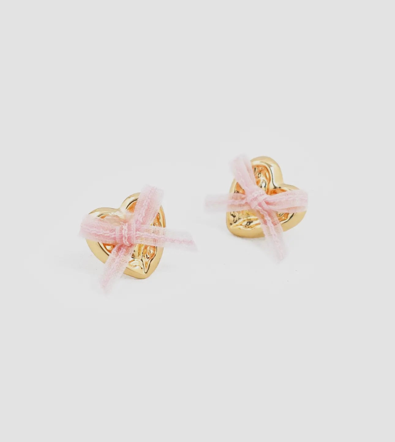 Beautiful Bow + Heart Studs