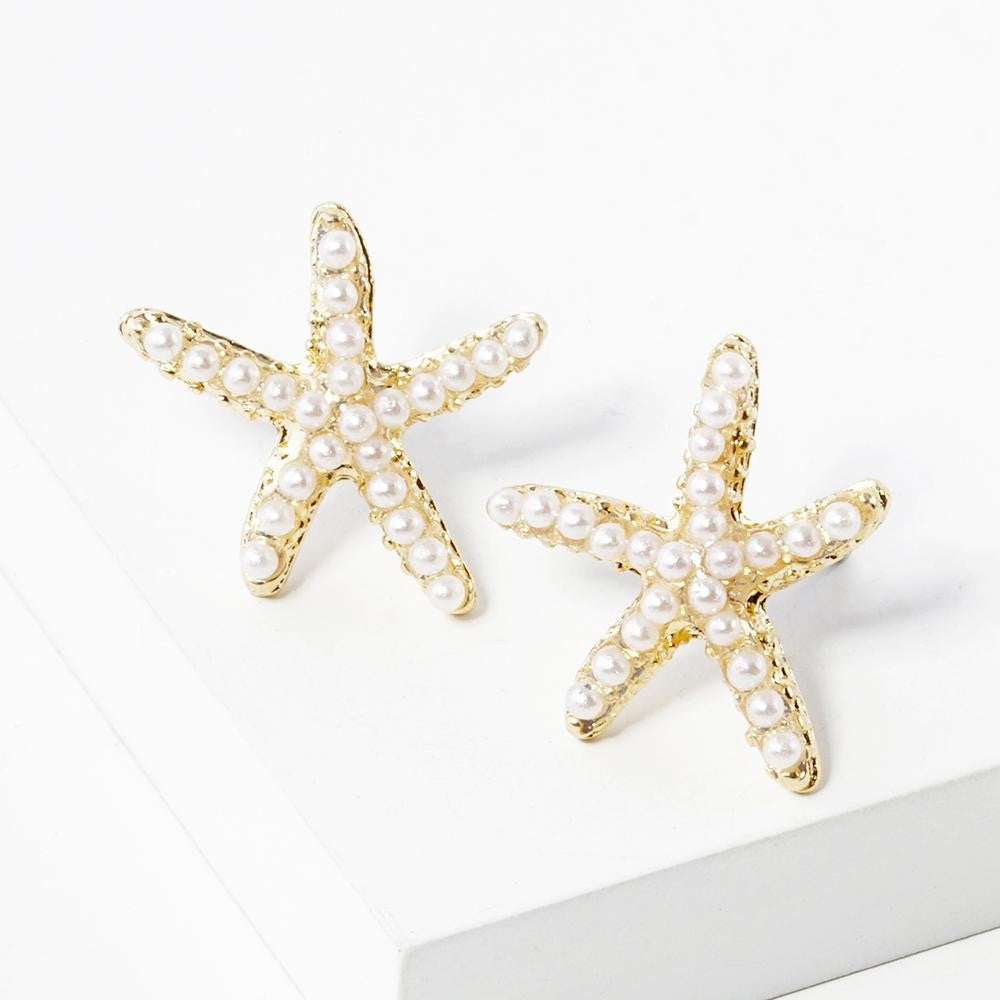 Seaside Cutie Pearl Starfish Earrings