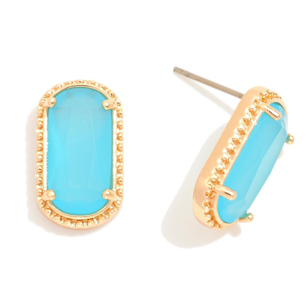 The Finishing Touch Blue Stone Stud Earrings