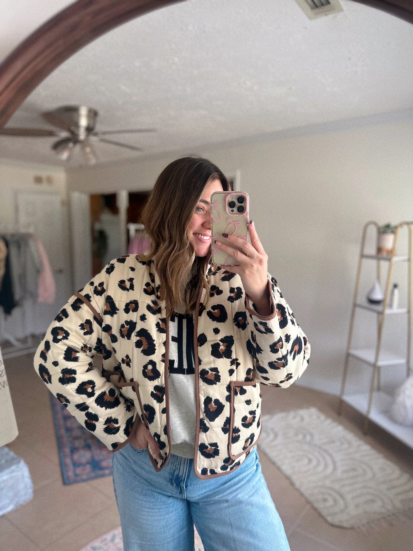Leopard Layers Quilted Jacket