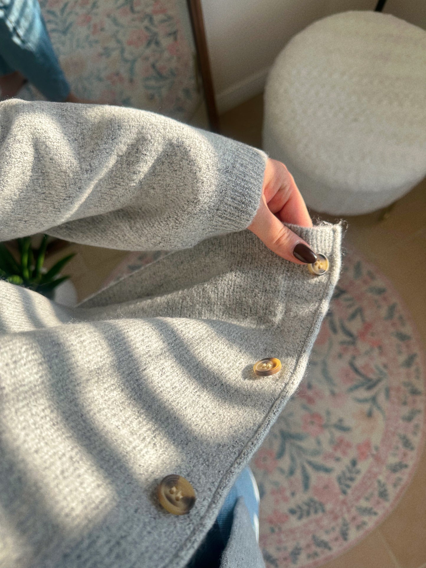 The Heather Haze Button Down Gray Cardigan Sweater