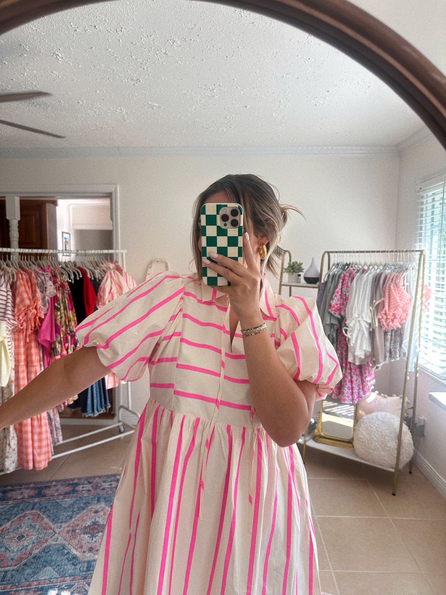 Strolling Through Seaside Striped Mini Dress