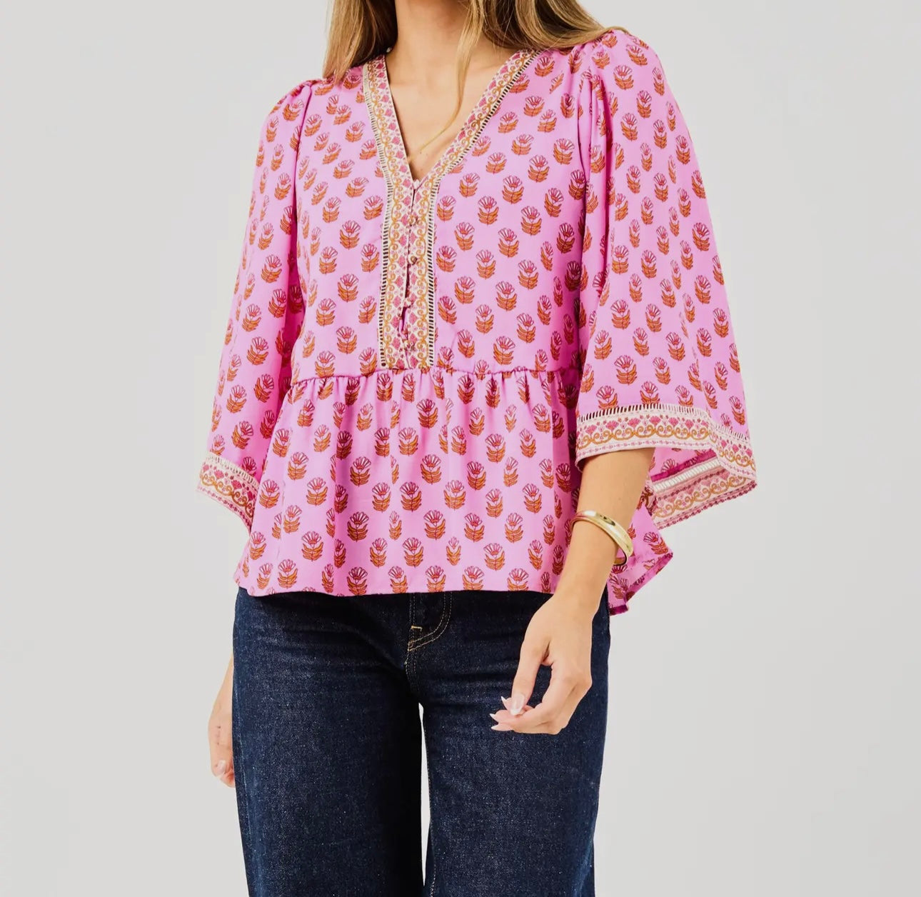 Mary Square Blossom Moment Floral Blouse