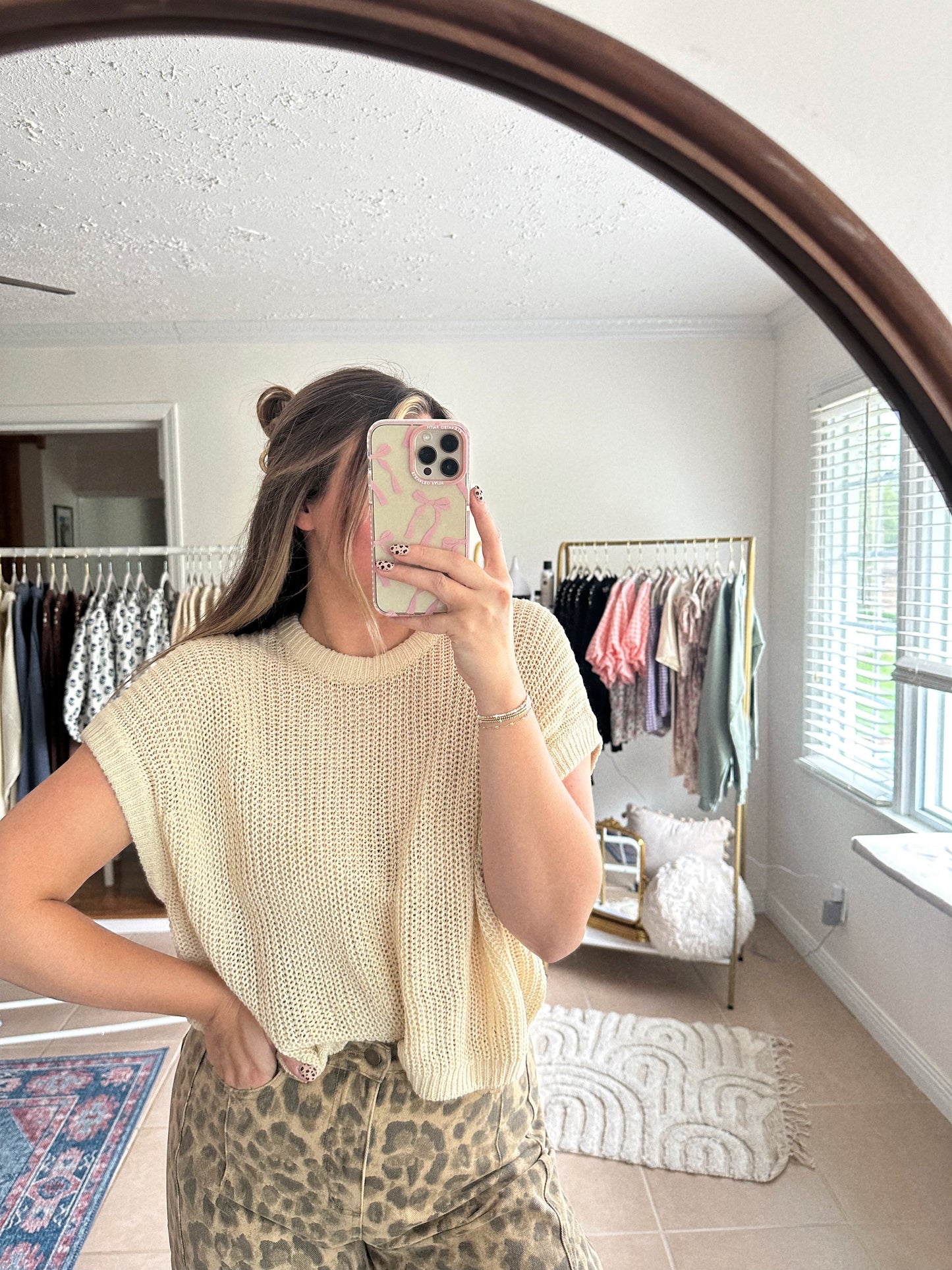 Cozy Cream Dolman Sleeve Knitted Top