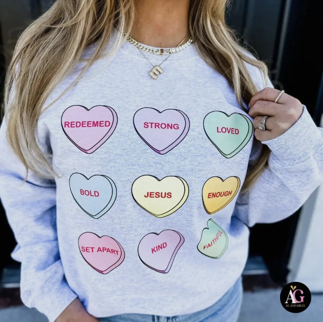 Sweet Truths Christian Candy Heart Sweatshirt