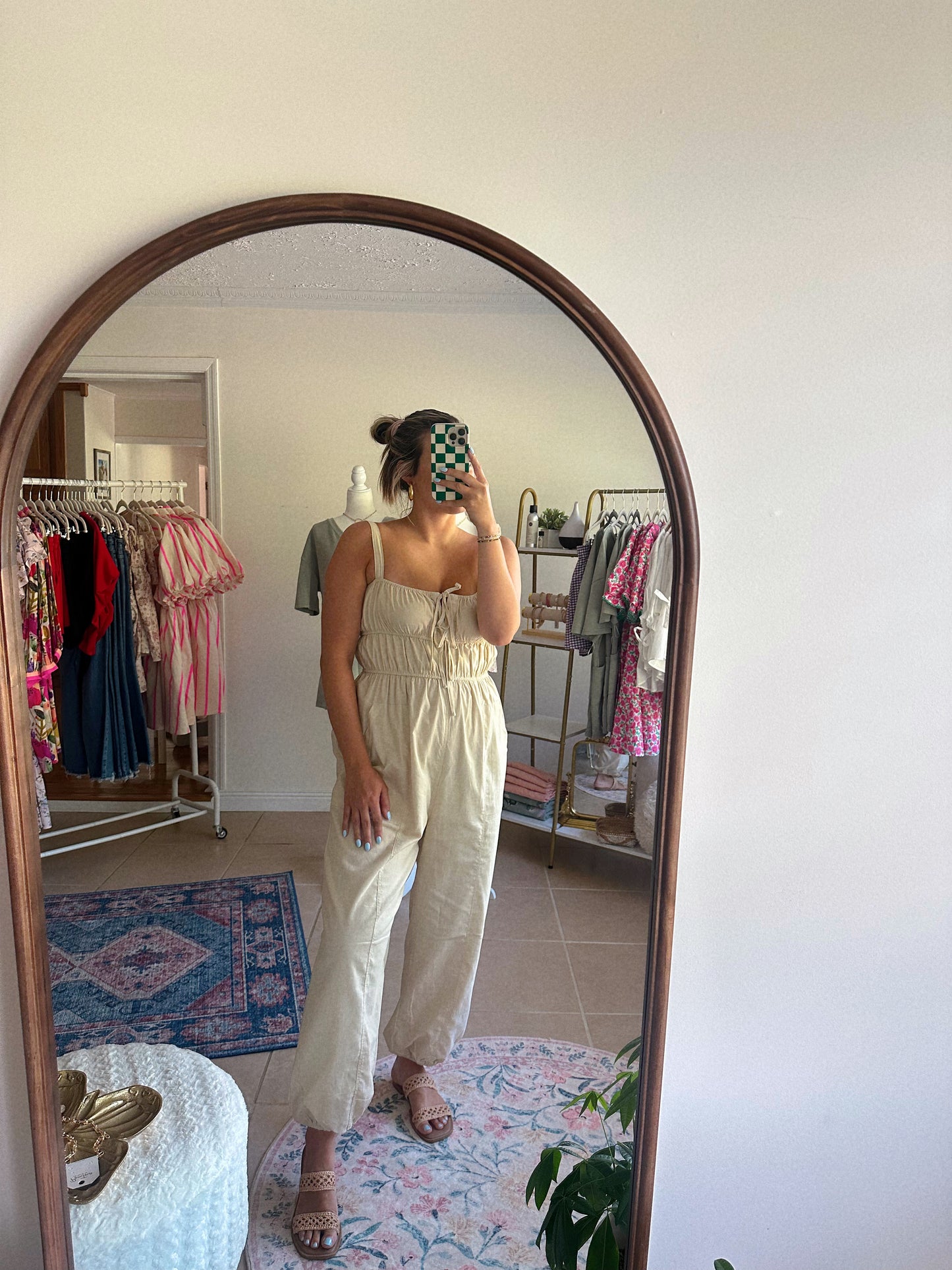 The Linen Hour Oatmeal Jumpsuit