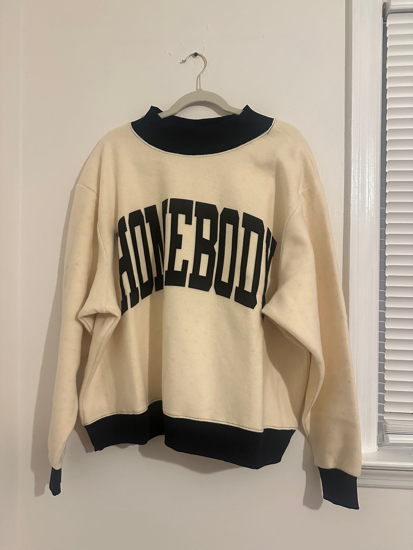 Reversible Polka Dot Mockneck "Homebody" Sweatshirt