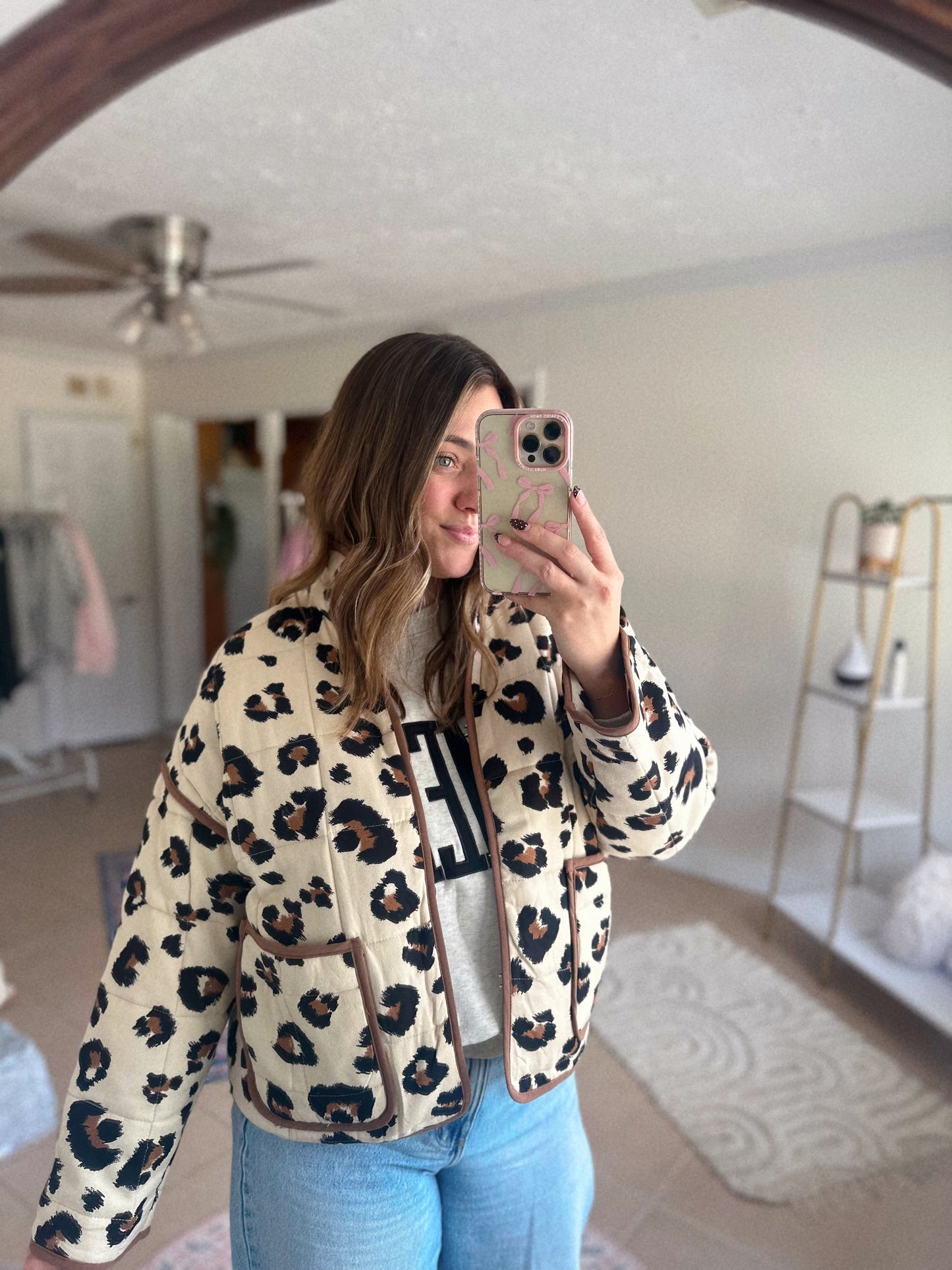 Leopard Layers Quilted Jacket