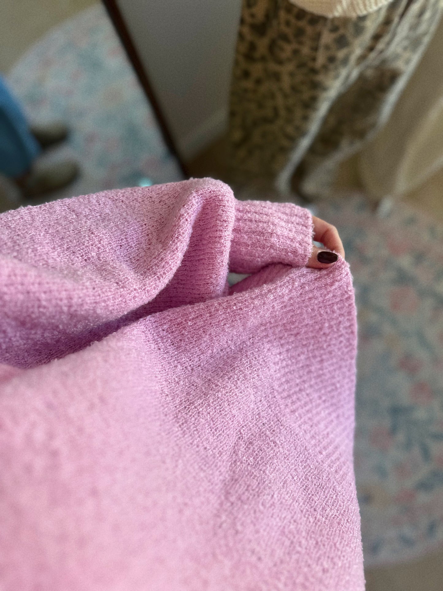Oversized + Colorful Light Pink Sweater