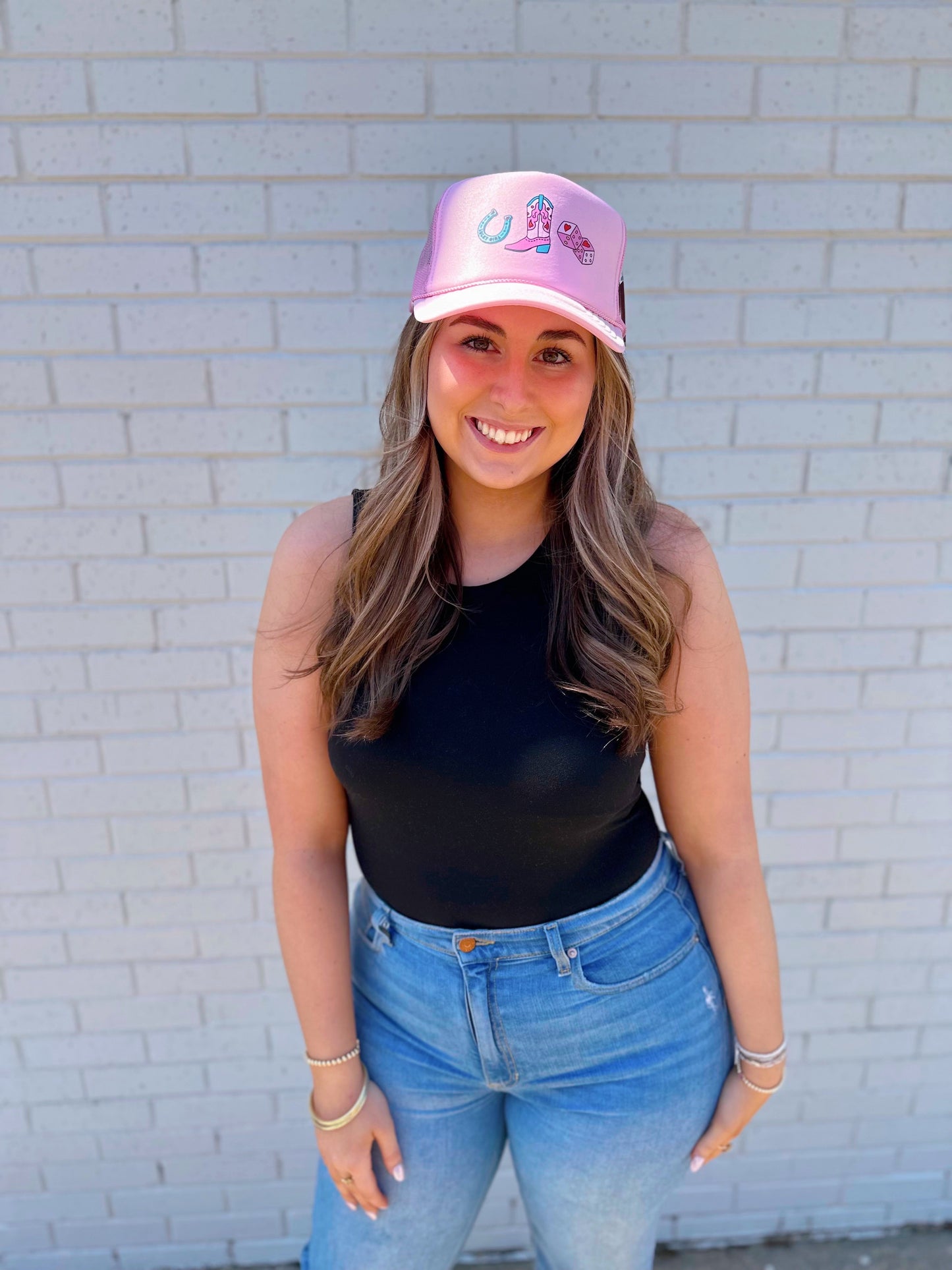 Cowgirl State Of Mind Pink Foam Trucker Hat