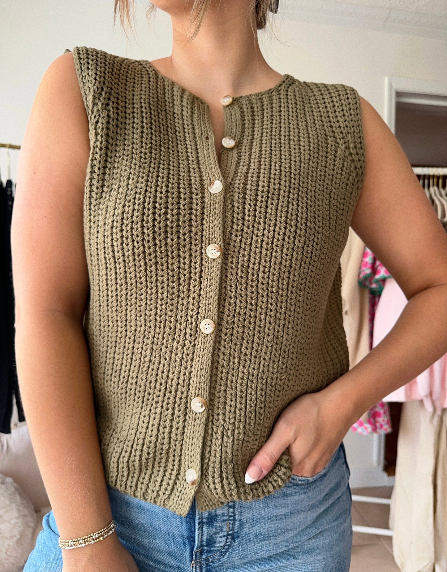 Dreaming Of Fall Days Olive Sweater Vest Top