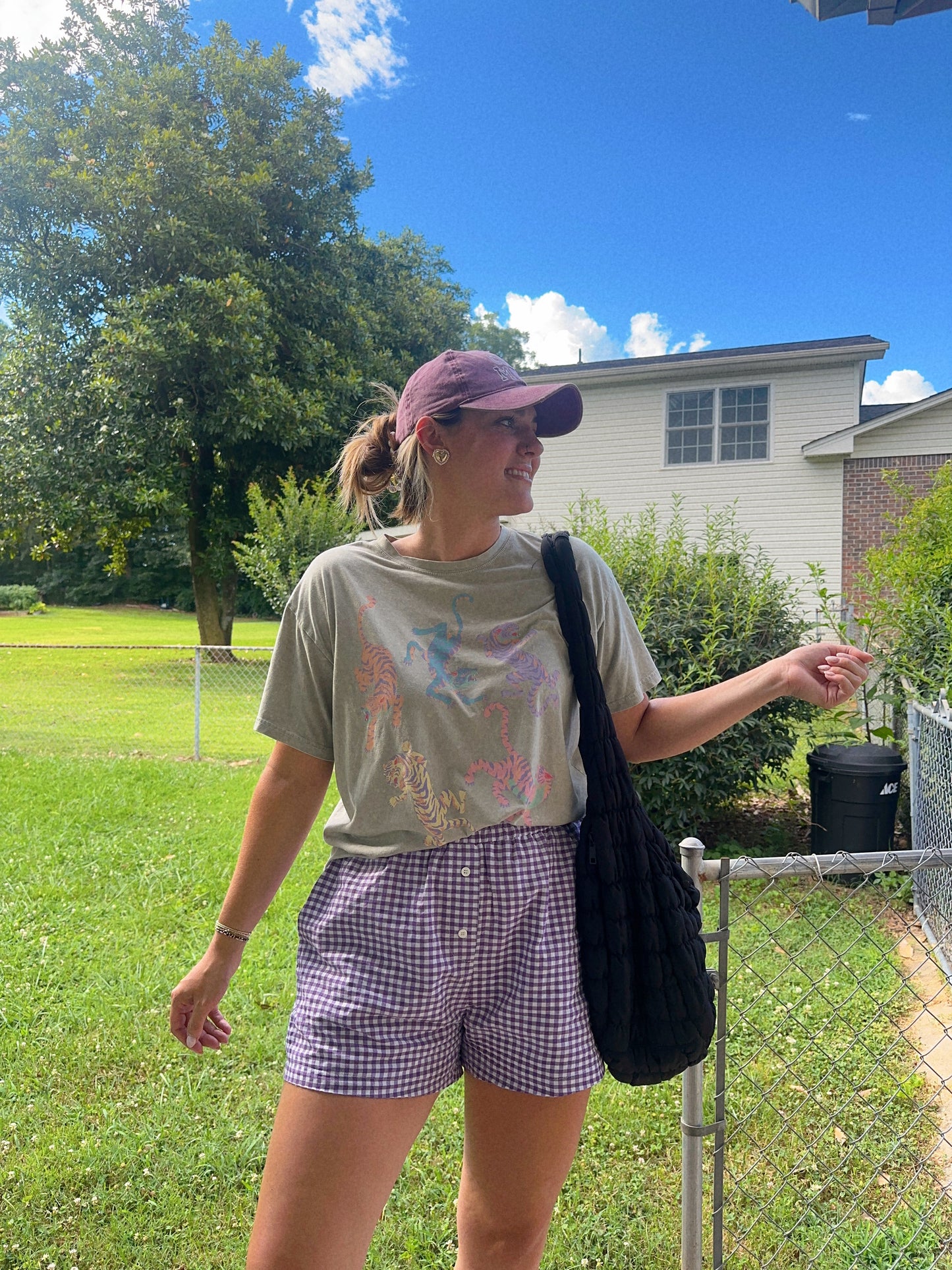 Dreamy Lavender Gingham Boxer Shorts - SALE