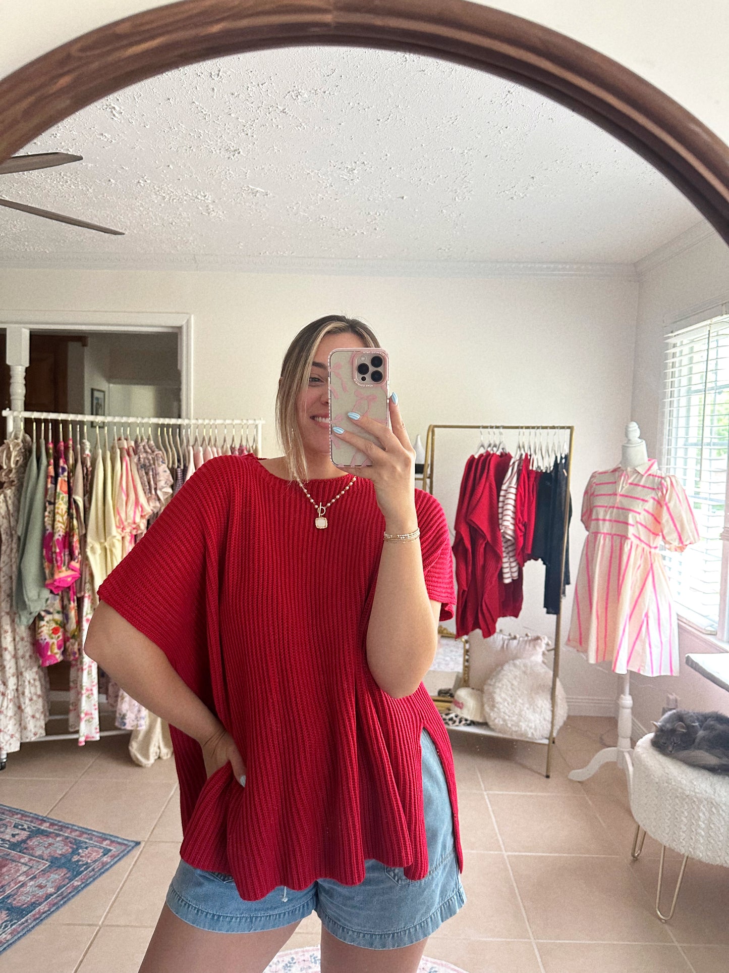 Closet Must Have Red Knit Sweater