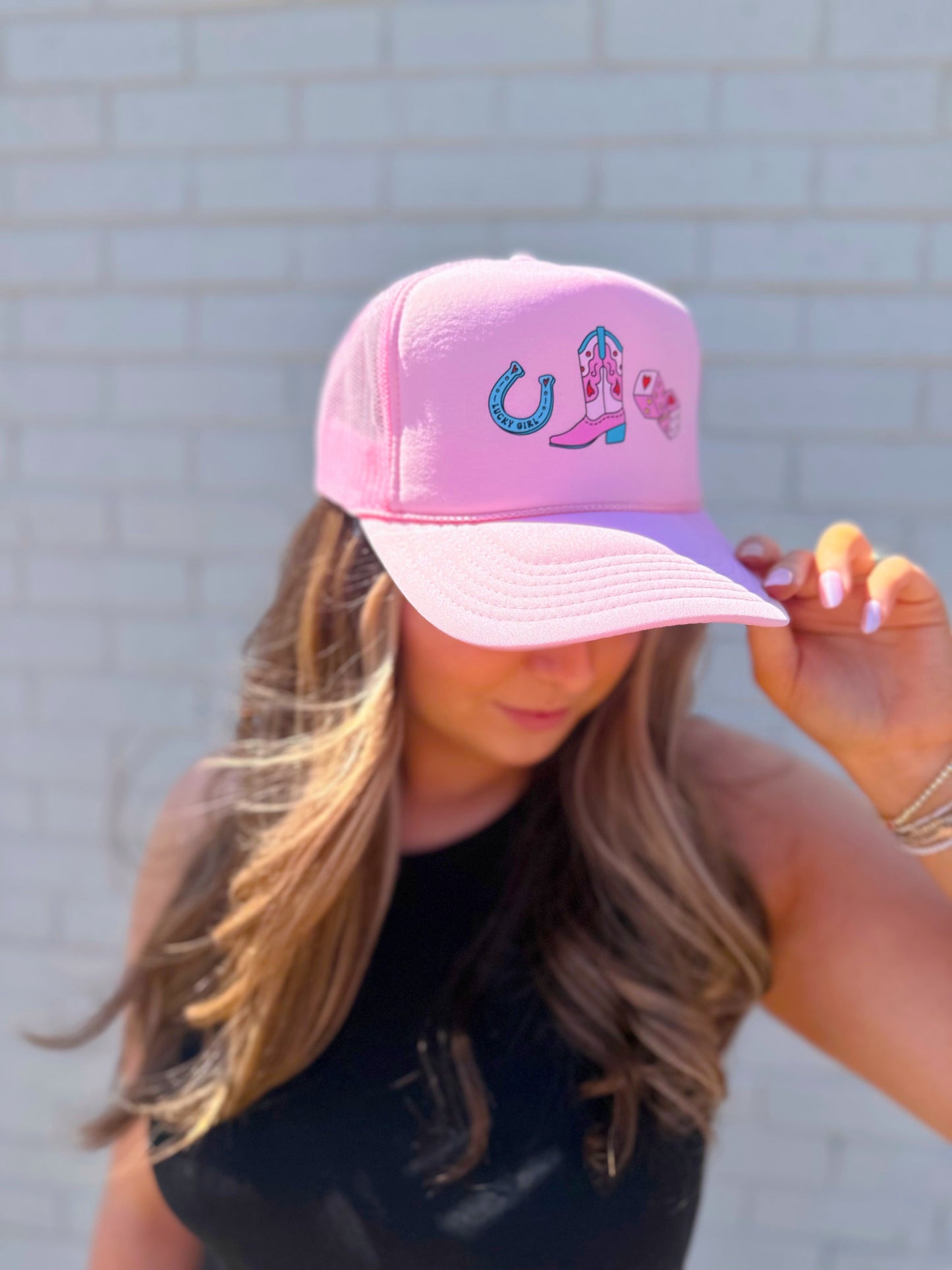 Cowgirl State Of Mind Pink Foam Trucker Hat