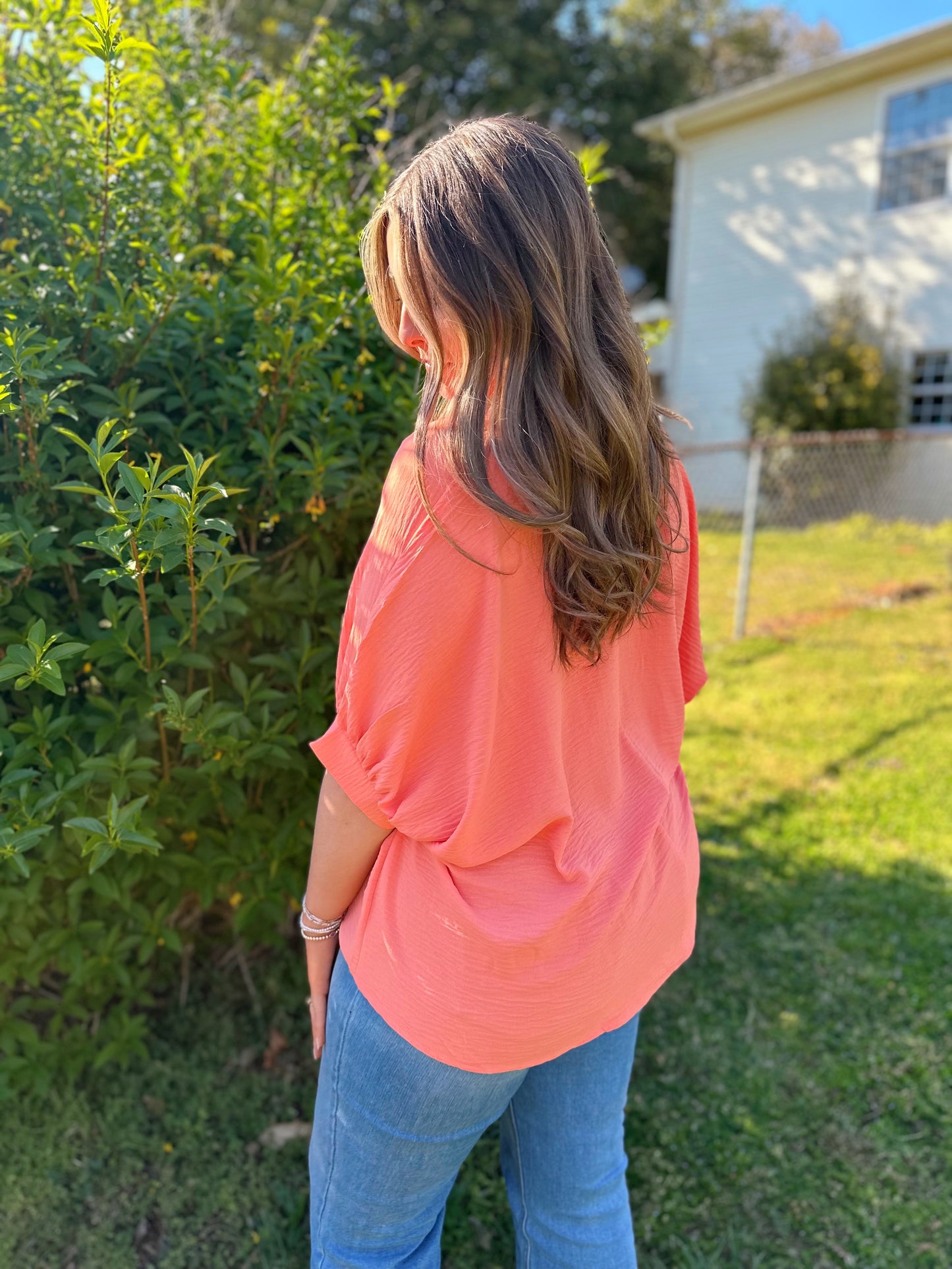Spring Invite Coral Blouse