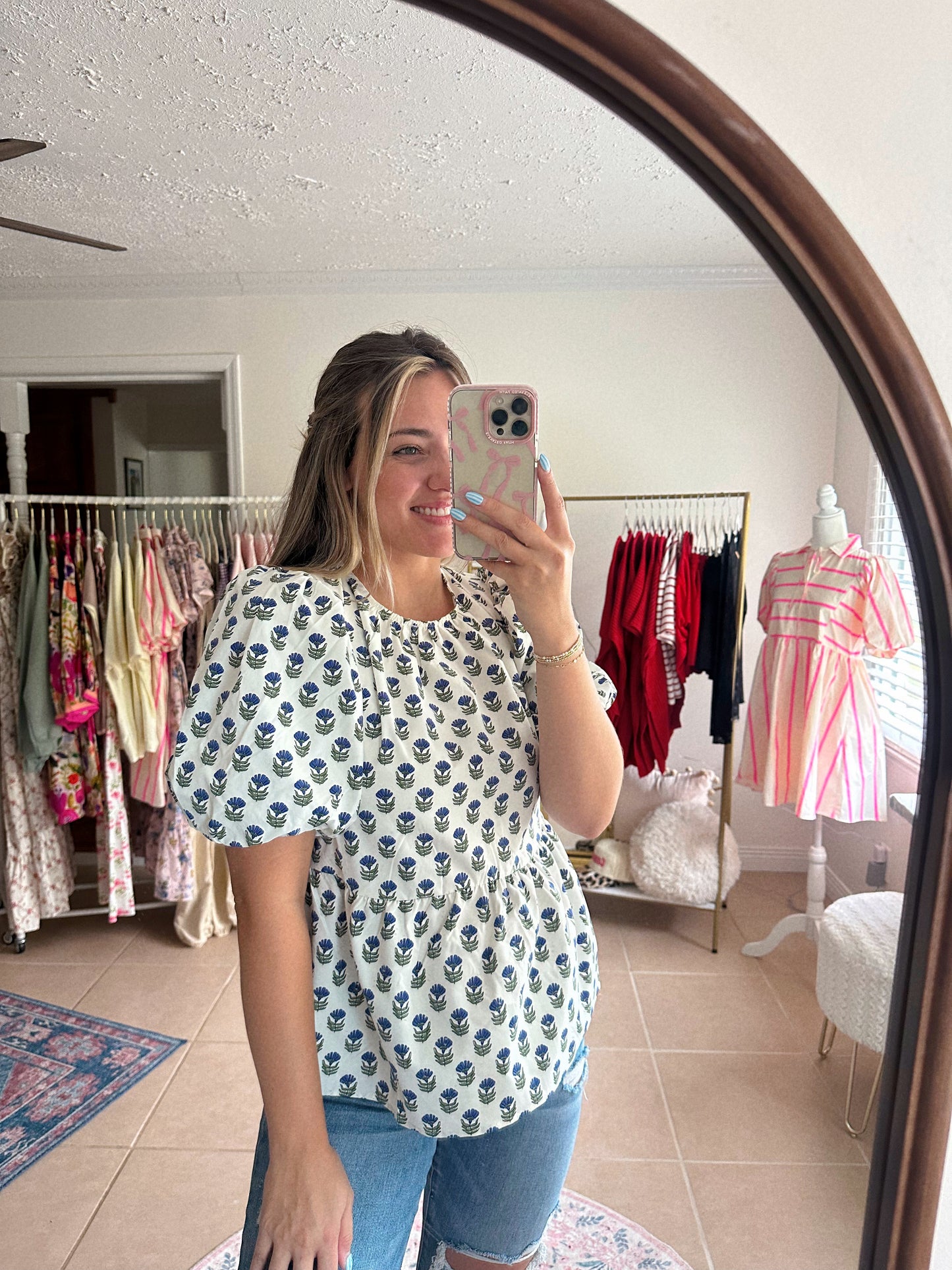 Mary Square Effortlessly Chic + Cute Floral Blouse