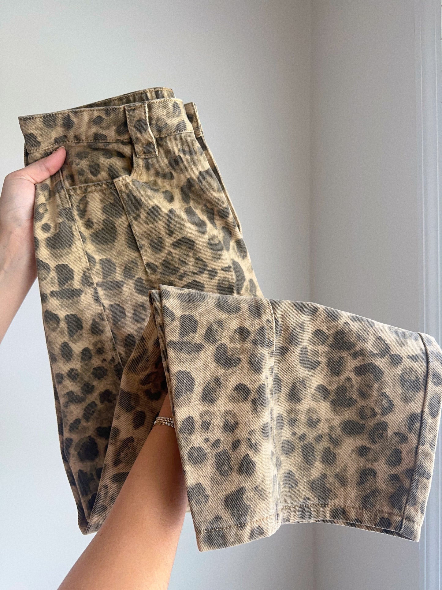 On Trend Leopard Print Barrel Pants