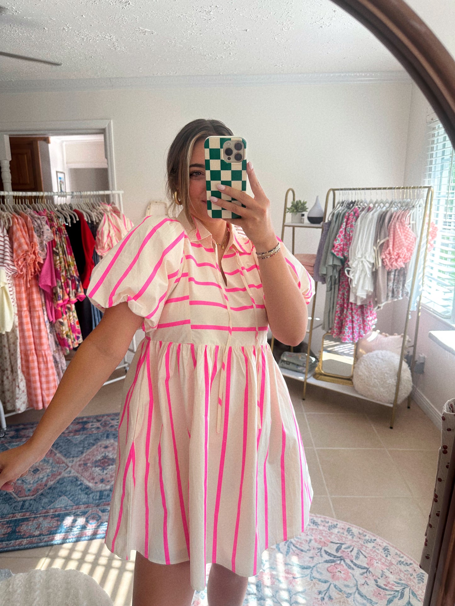 Strolling Through Seaside Striped Mini Dress