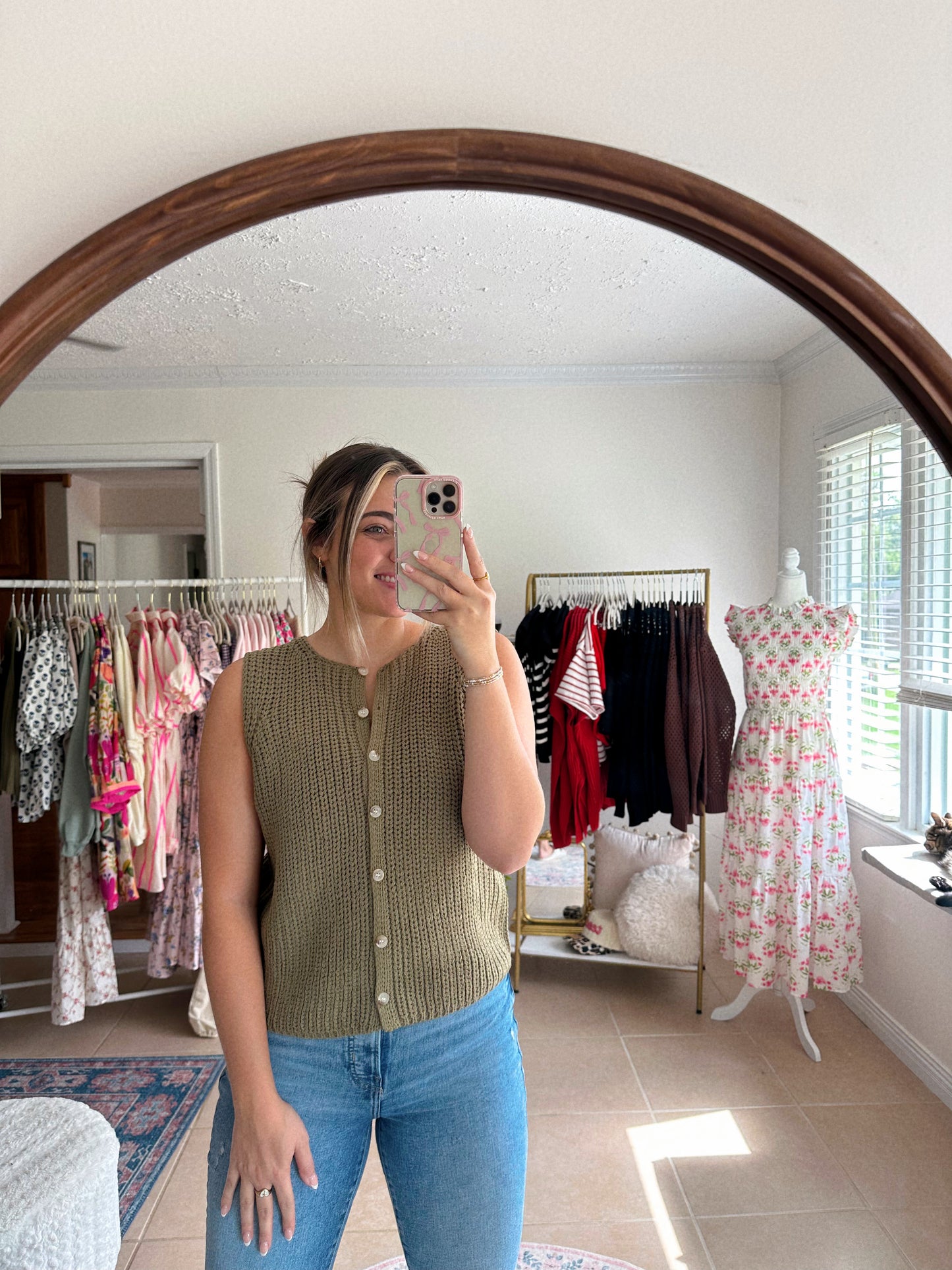 Dreaming Of Fall Days Olive Sweater Vest Top