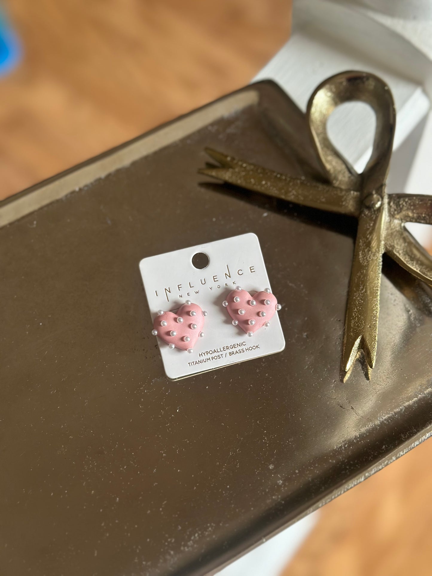 Simply The Cutest Pink Pearl Heart Stud Earrings