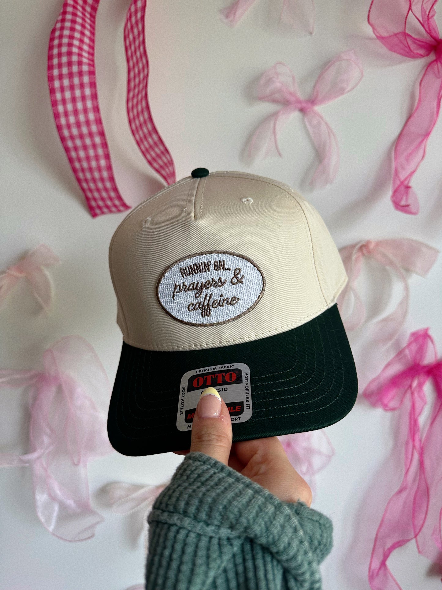 Runnin' On Prayers & Caffeine Trucker Hat