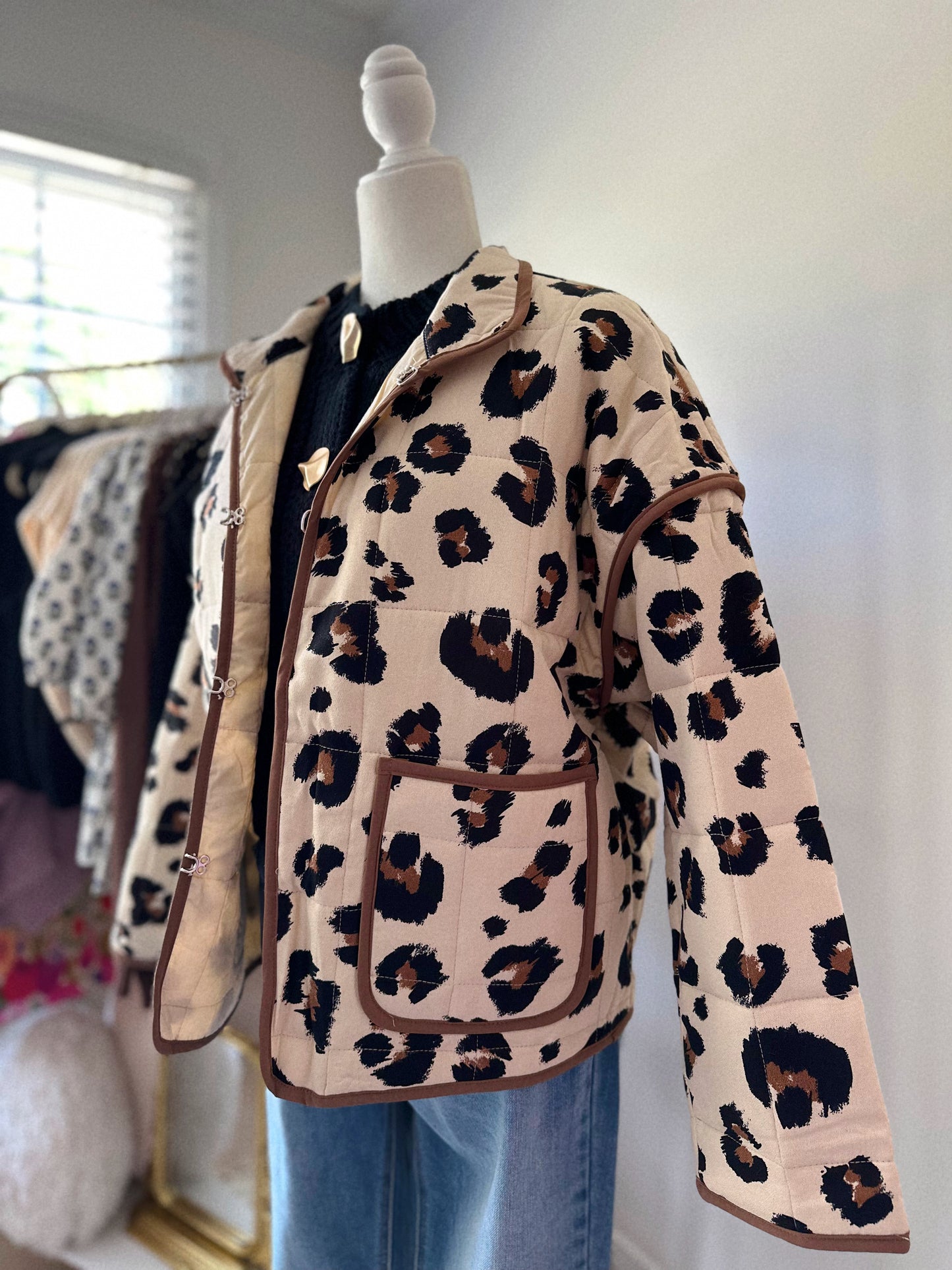 Leopard Layers Quilted Jacket