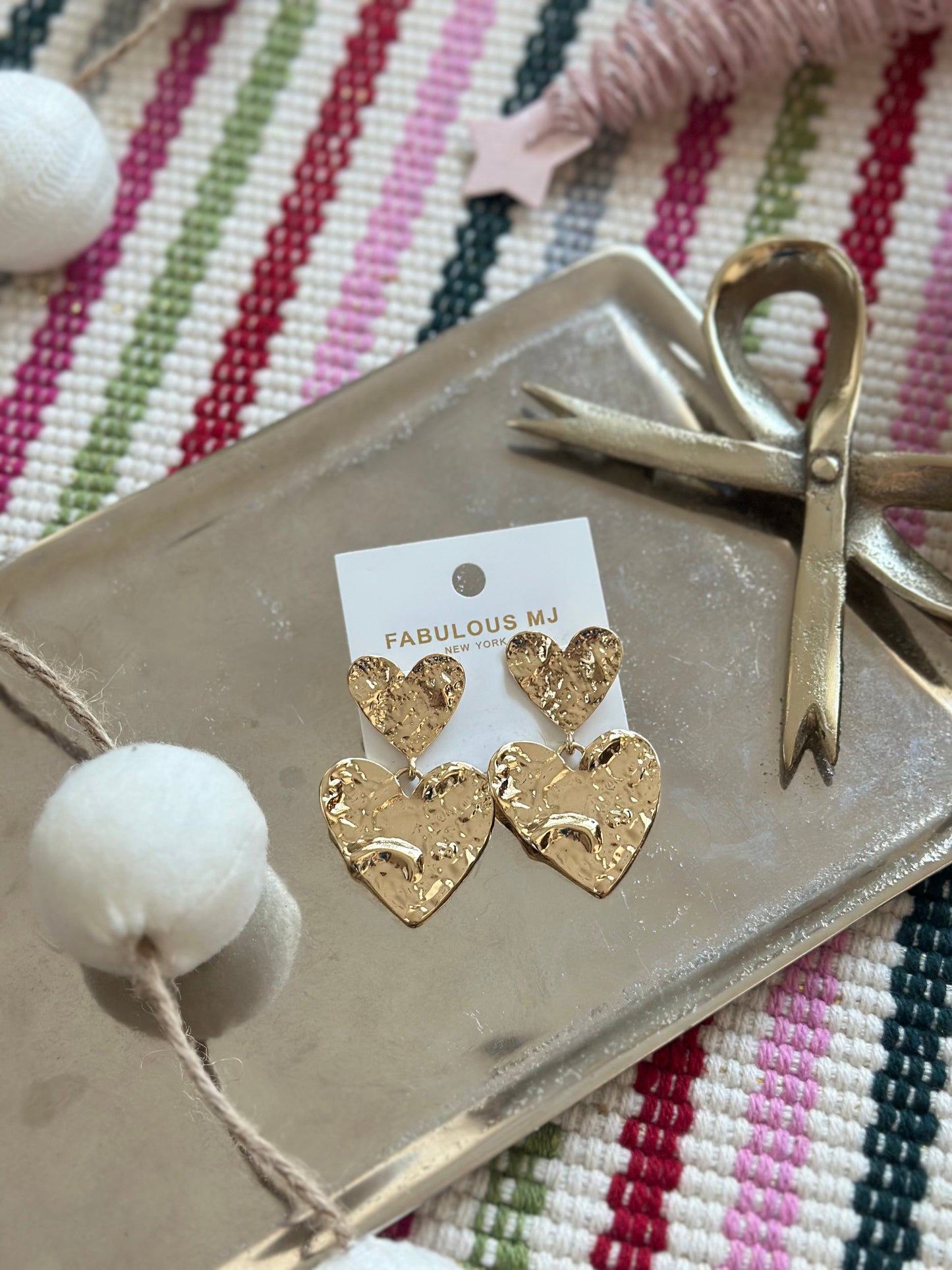 Statement Piece Gold Heart Earrings