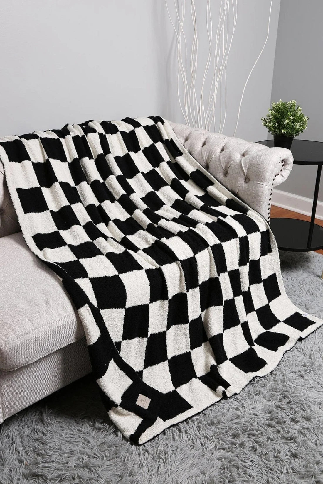The Coziest Black Checkered Blanket
