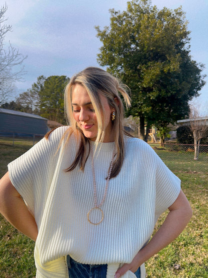 Simply Chic Ivory Knit Top