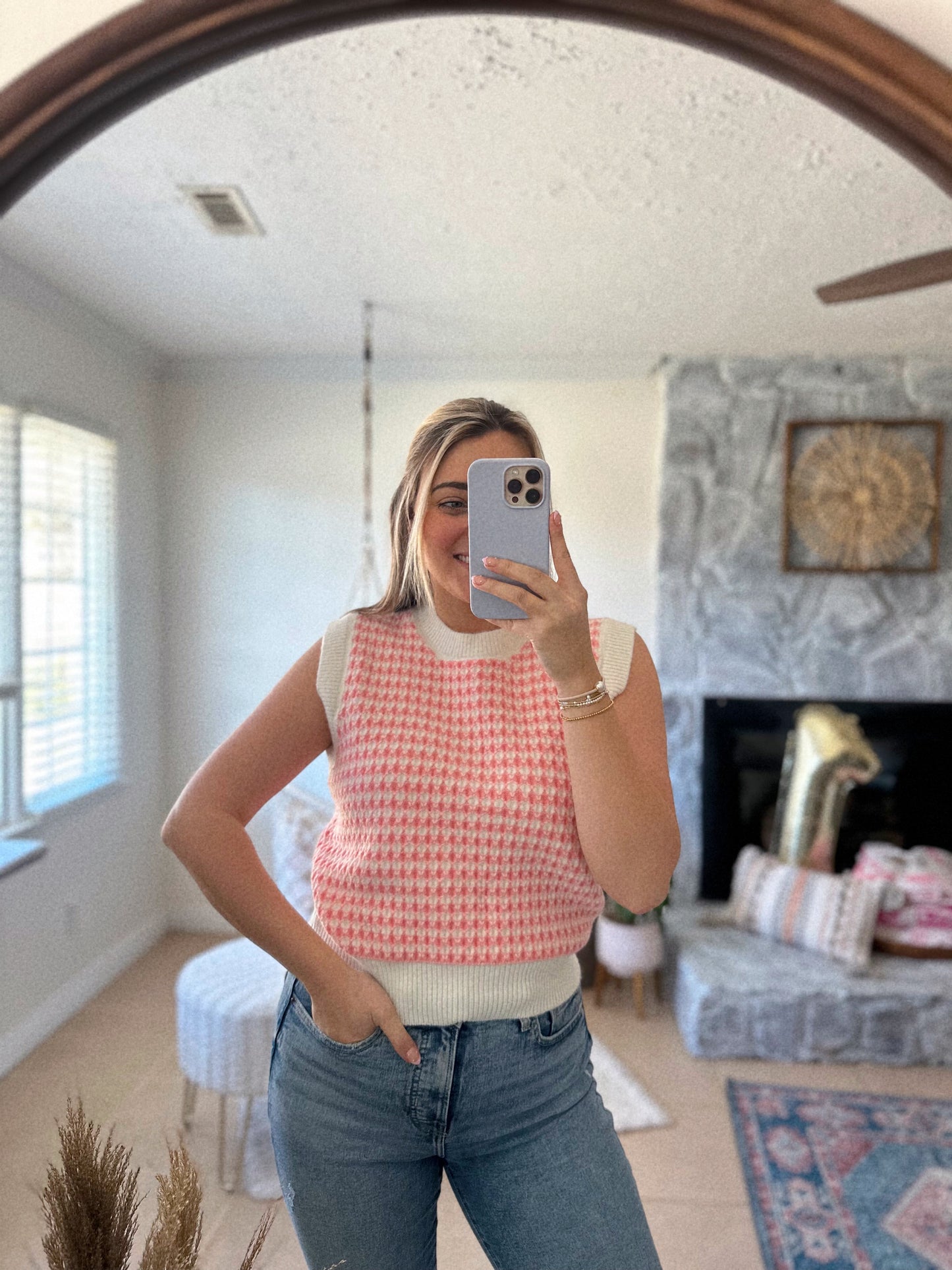 Embracing Pink Sweater Vest