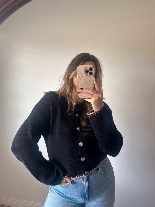 The Midnight Mocha Black & Taupe Cardigan