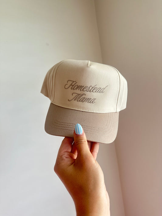 For The Homestead Mama Embroidered Trucker Hat