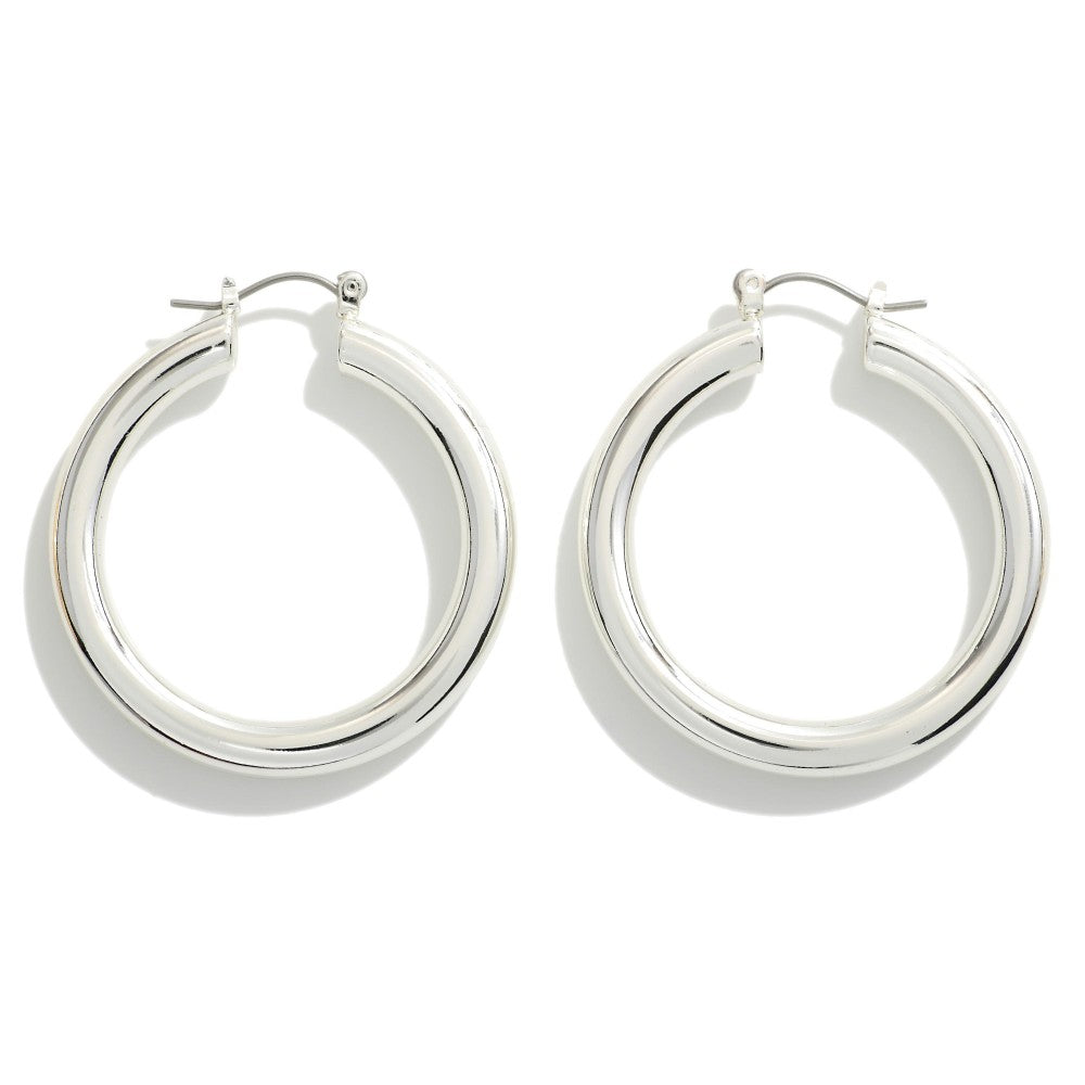 Easy To Style Large Silver Hoop Earrings