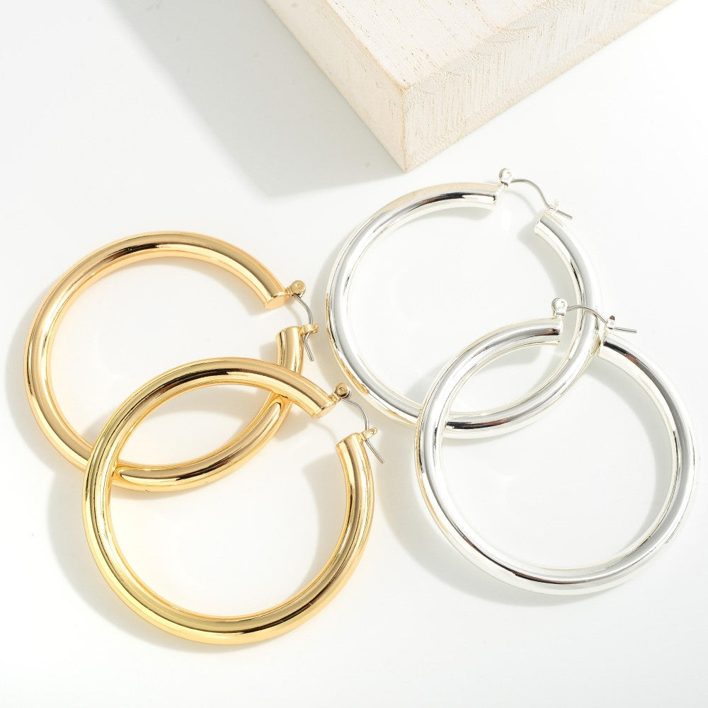 Easy To Style Large Silver Hoop Earrings