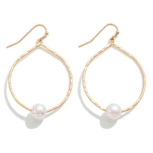 Elegant Pearl Gold Hoop Earrings