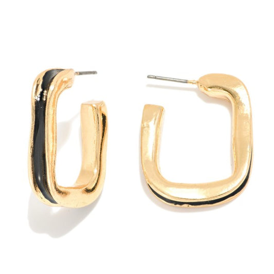 Final Touch Gold & Black Stud Earrings