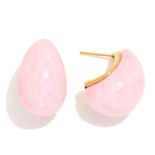 Head In The Clouds Pink Stud Earrings