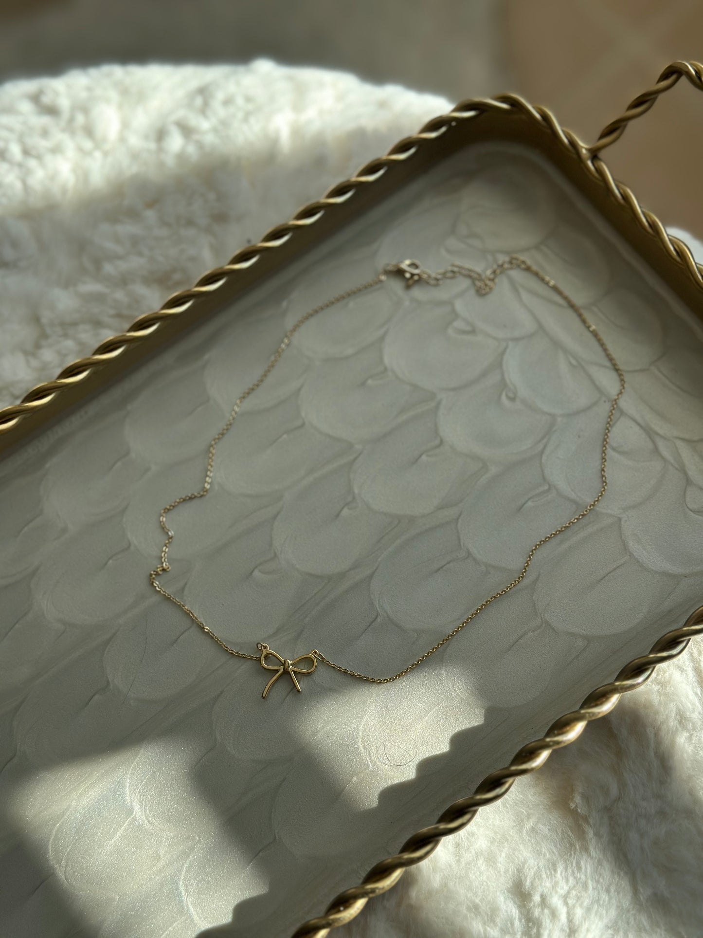 Mini Gold Bow Necklace