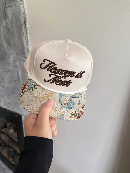 Heaven Is Near Floral Trucker Hat
