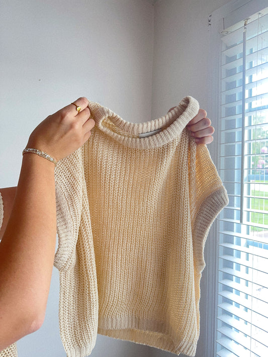 Cozy Cream Dolman Sleeve Knitted Top