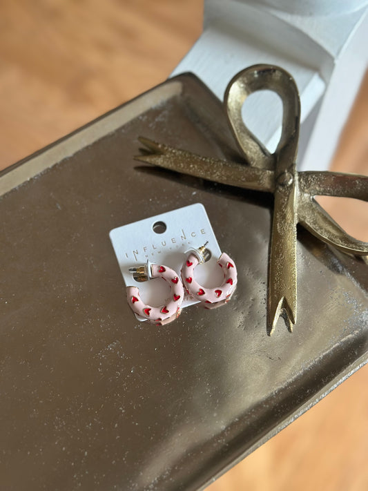 The Adored Heart Pink & Red Hoops