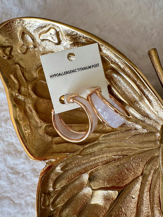 Proof Of Perfection White & Gold Hoops