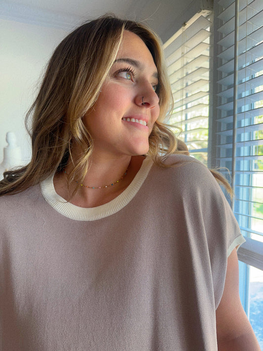 Let's Grab Lattes Knit Top