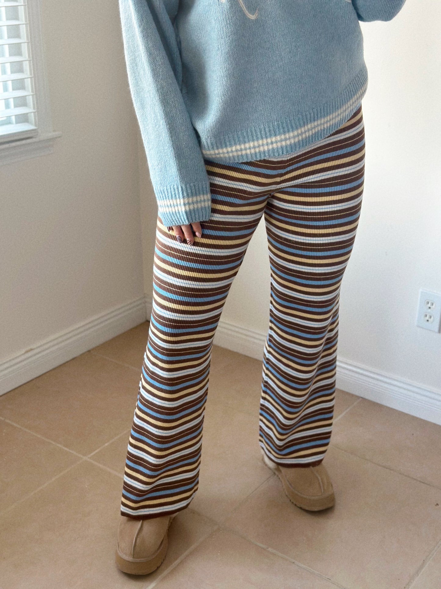 Cider Winter Stripes Lounge Flare Pants