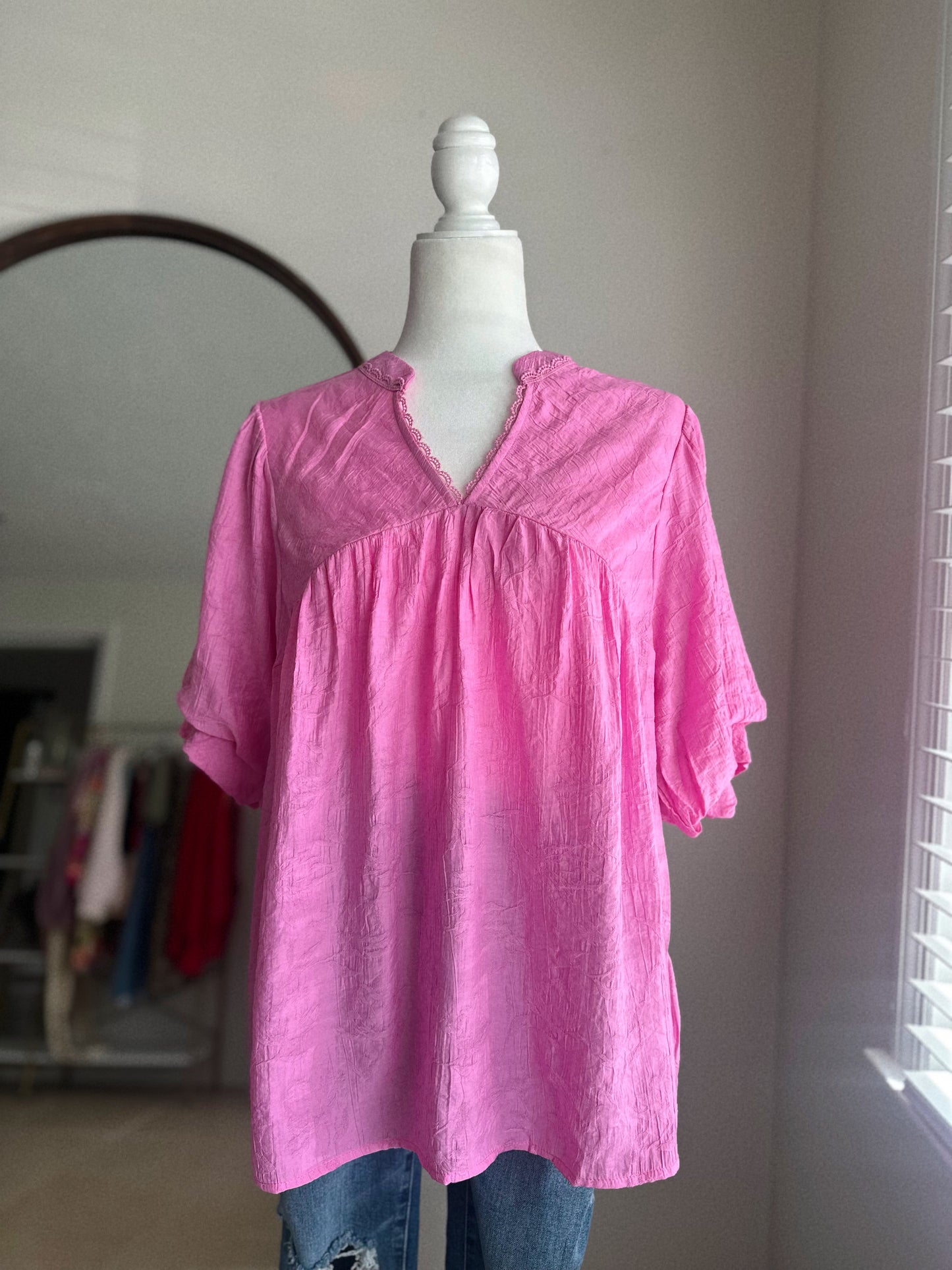 Running Through Pink Peony Fields Blouse