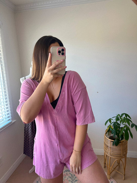 Strawberry Shortcake Cotton Fuchsia Tshirt Romper