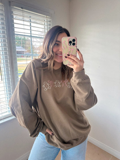 The Gingerbread Cutie Embroidered Sweatshirt SALE