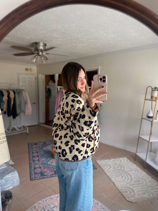 Leopard Layers Quilted Jacket