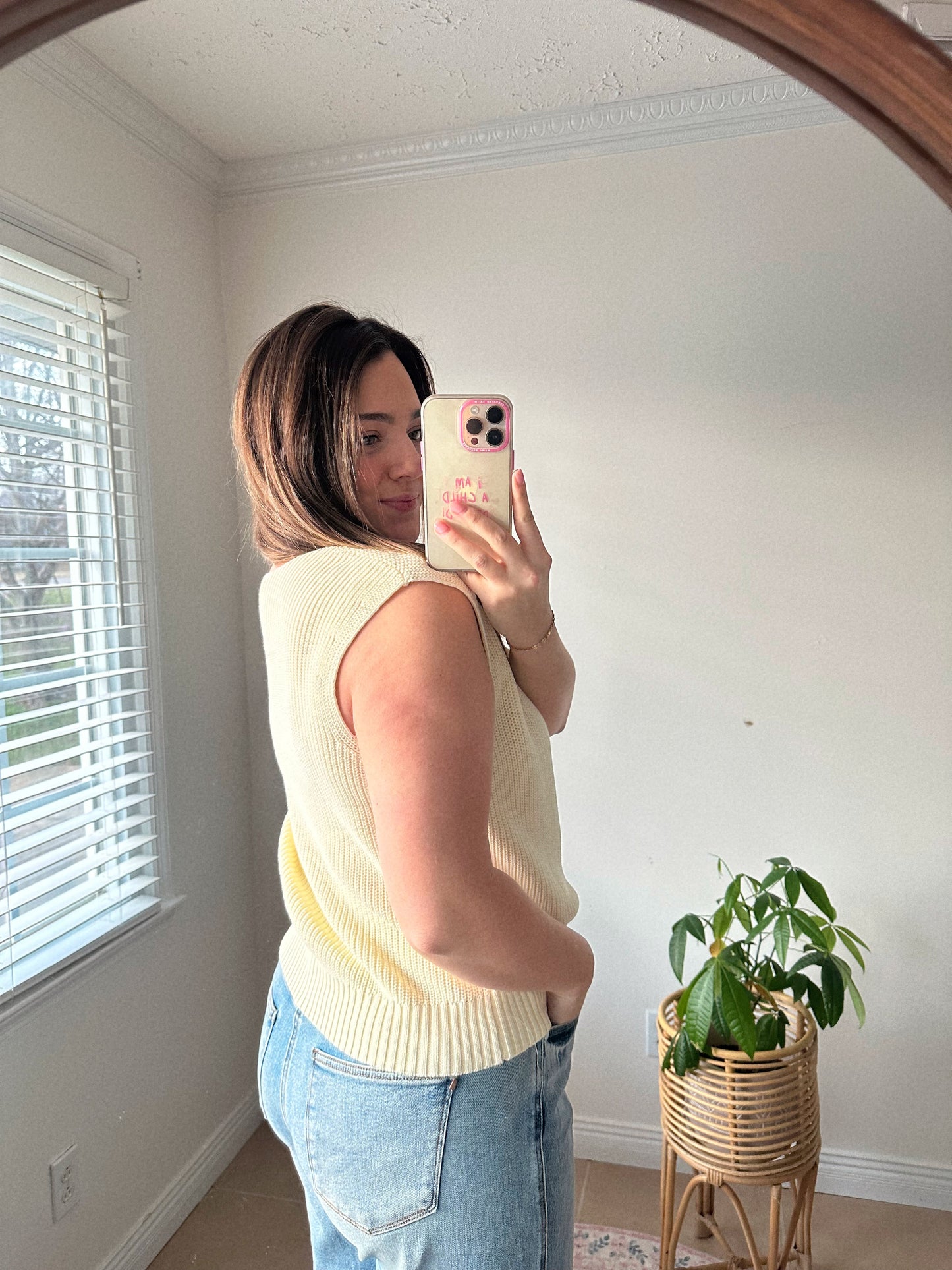 The Vanilla Daydream Light Cream Sweater Vest